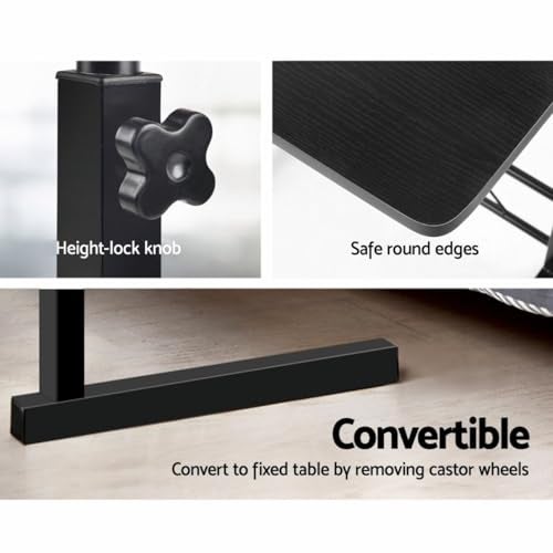 RADIANT Multi-Purpose Laptop Table, Study Table | Adjustable Height, Portable for Office, Work Form Home | DIY Table, Easy to Assemble (Black with Black Leg) - Image 3