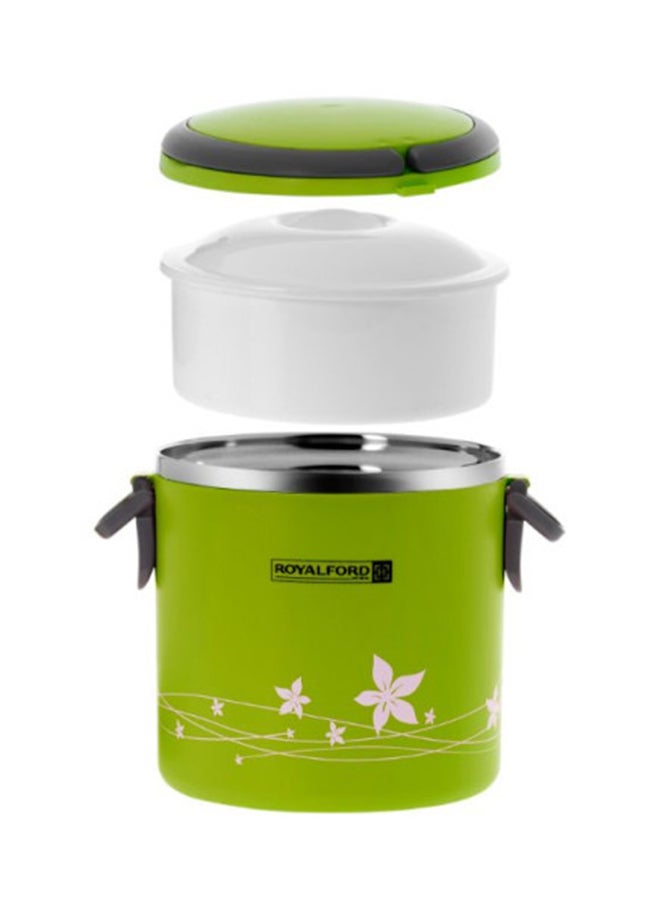 Royalford 2 In 1 Stainless Steel Lunch Box Green 1.8Liters - Image 3