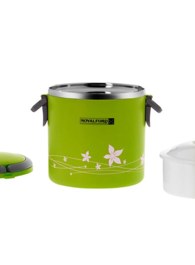 Royalford 2 In 1 Stainless Steel Lunch Box Green 1.8Liters - Image 2