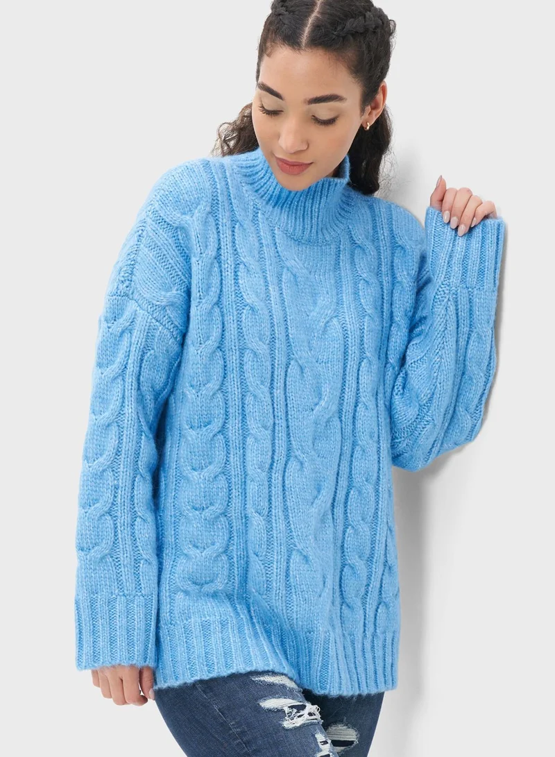 American Eagle Cable Knit Turtle Neck Sweater
