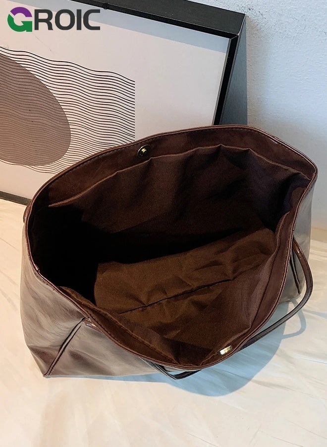 GROIC Large Tote Bag for Women,Leather Shoulder Bag,Purses Satchel for Women Casual Handbag Work Dating College - Image 4
