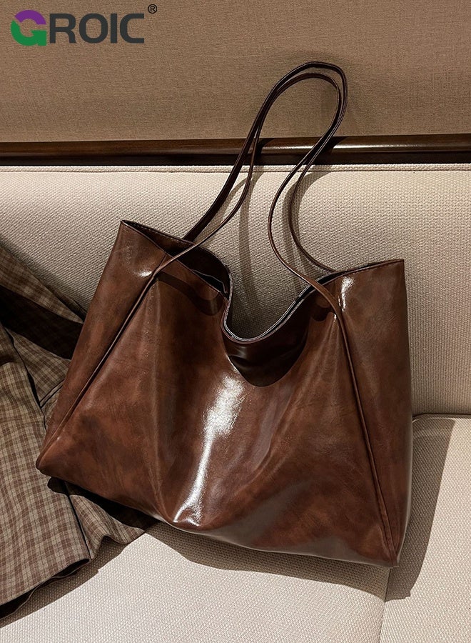 GROIC Large Tote Bag for Women,Leather Shoulder Bag,Purses Satchel for Women Casual Handbag Work Dating College - Image 2