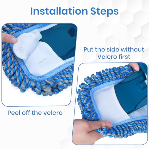 TrueYee 2 Pack Microfiber Mop Replacement Pad for Dry Dusting Wet Mopping (Dust Mop ASIN:B0CM8Z8Y2P) - Image 4
