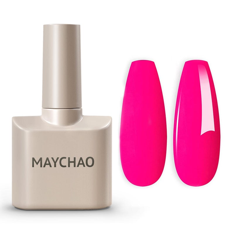 MAYCHAO 15ML Hot Pink Gel Nail Polish 1Pc Bright Pink Gel Polish Soak Off UV LED Nail Gel Polish Nail Art Starter Manicure Salon DIY at Home 05 OZ