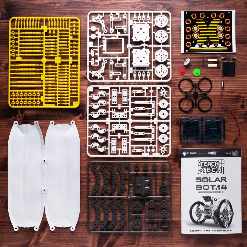 Elenco Teach Tech SolarBot.14, Transforming Solar Robot Kit, STEM Learning Toys for Kids 10+ - Image 5