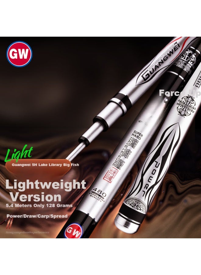 GW Guangwei (gw) Fishing Rod, Handheld, 5.4 Meters, Strong Hand, Lake And Reservoir Fishing Rod, 5h Ultra-light, Ultra-hard, 28-section, All-purpose Rod, Fishing Pole, Fishing Tackle - Image 1