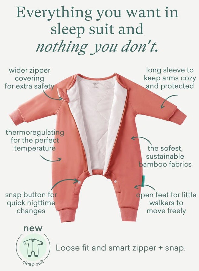 PurComfy Baby Long Sleeve Sleep Bag with Feet Coral - Image 3