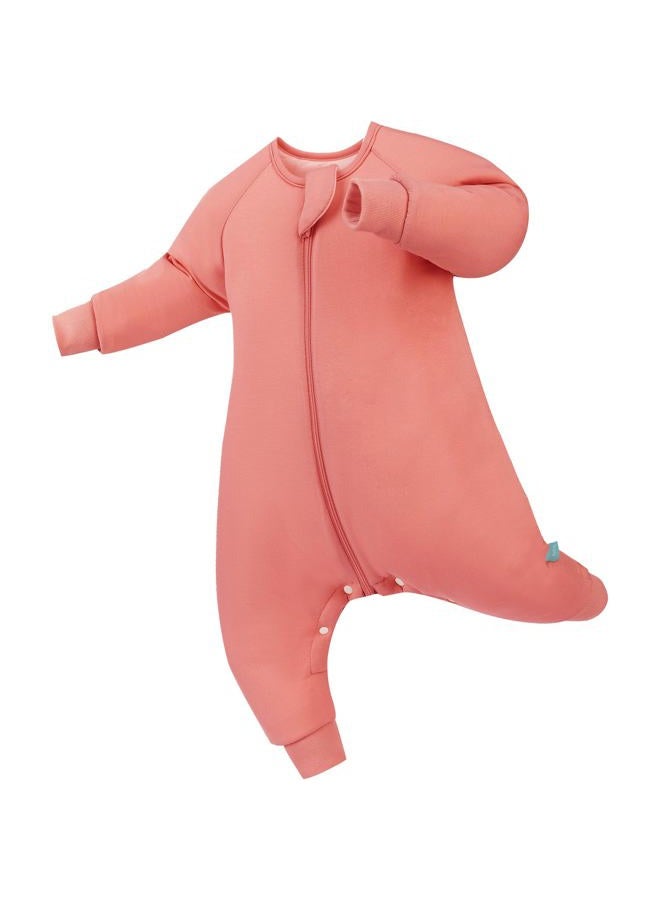 PurComfy Baby Long Sleeve Sleep Bag with Feet Coral - Image 1