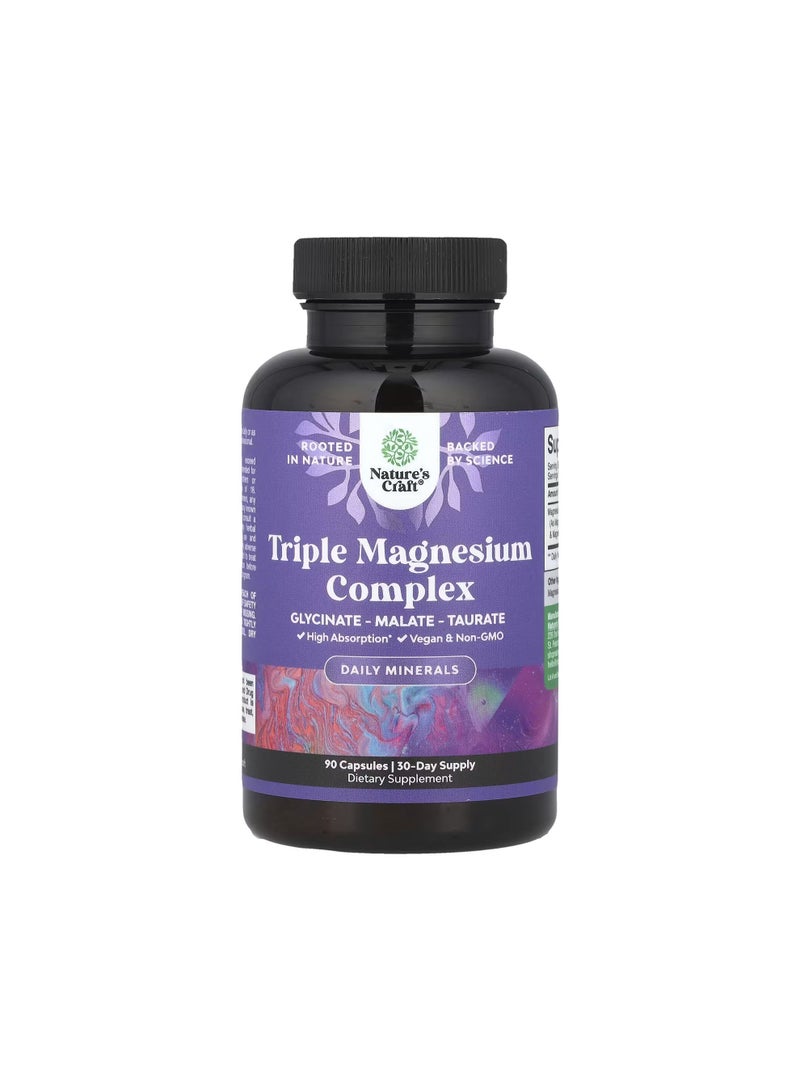 Nature's Craft Triple Magnesium Complex, 90 Capsules (133 mg per Capsule)