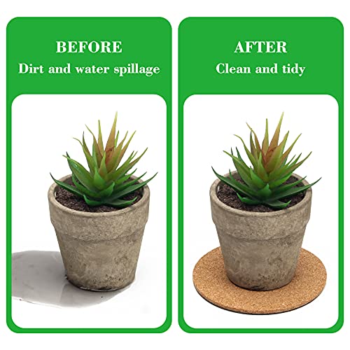 Coitak 6 Pieces Cork Mat for Plants, Round Cork Plant Coasters Mats for Garden, Courtyard, Pot Mat, Indoor Outdoor and DIY Craft Project (4 Inches) (4 Inch) - Image 4