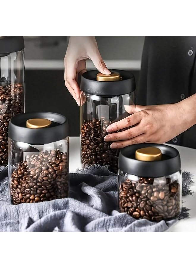 S-TOP Premium Borosilicate Glass Vacuum Container for Storing Coffee Beans And Other Kitchen Items - Available in Sizes of 16.91Oz - Transparent And Sturdy - Ideal for Maintaining Freshness And Taste. - Image 1