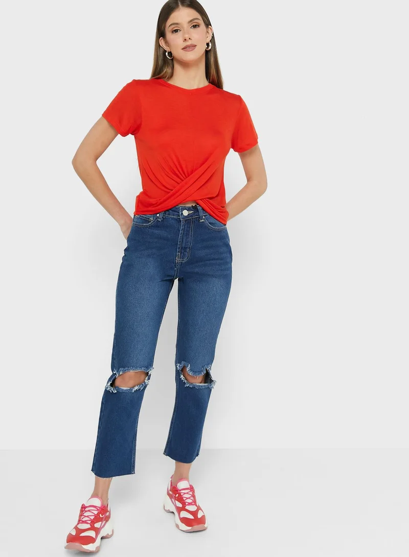 BRAVE SOUL Distressed Mom Jeans