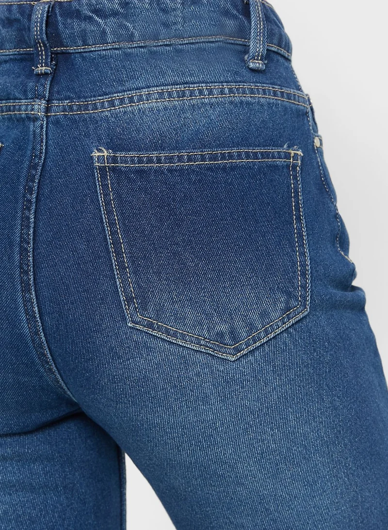 BRAVE SOUL Distressed Mom Jeans