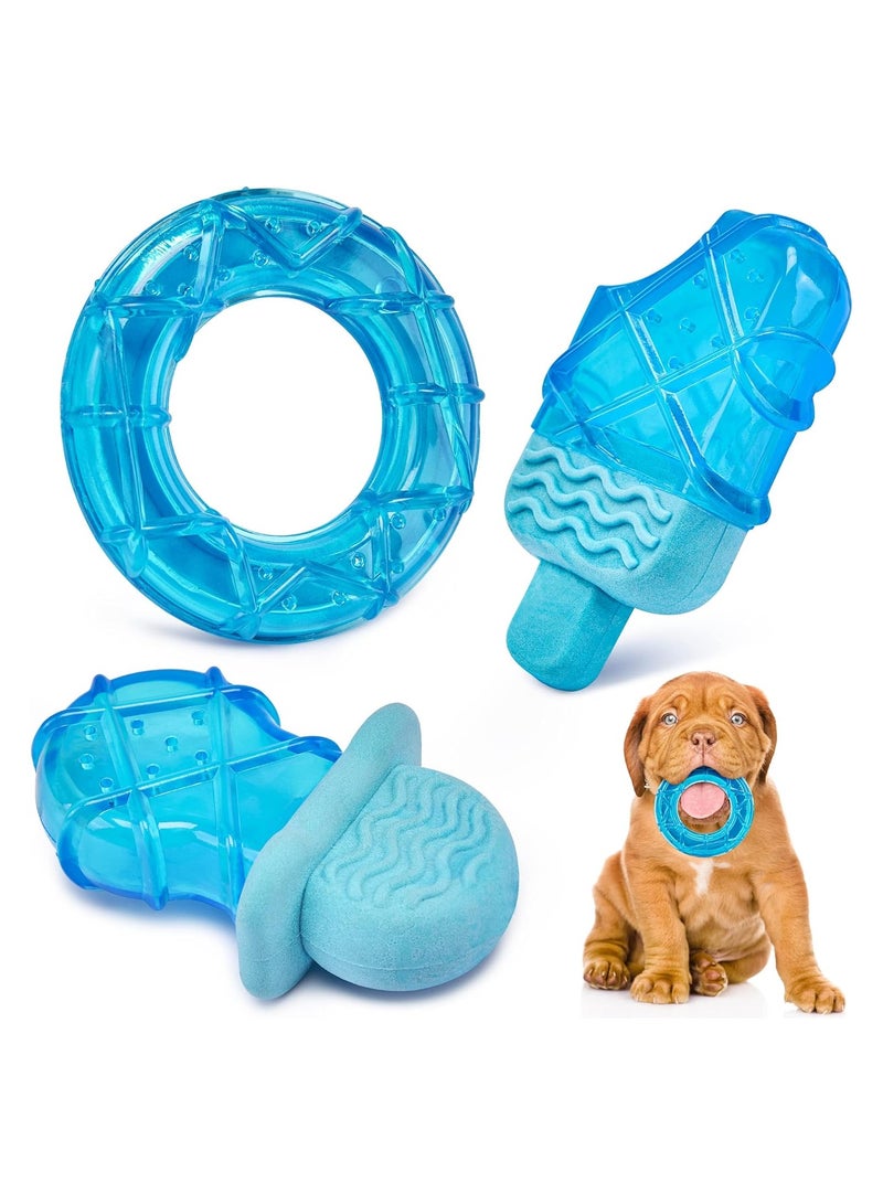 SOLARAE 3 Pack Pet Teether Cooling Chew Toy for Dogs Teething Puppies Puppy Chew Toys for Teething Relieve Teething Pain Itching  Fillable Puppy Teething Toys Floating Puppy Chew Toys - Image 1