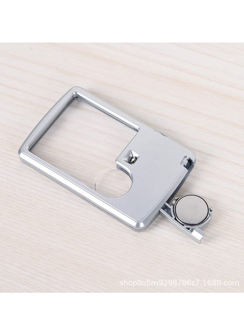 SYOSI - SYOSI Pocket Magnifier with LED Light, Handheld Magnifying Glass Mini Card Type Magnifying Glass with 3X 6X Double Lens for Reading, Jewelry, Puzzle, Experiment, Investigation, Menu - Image 1