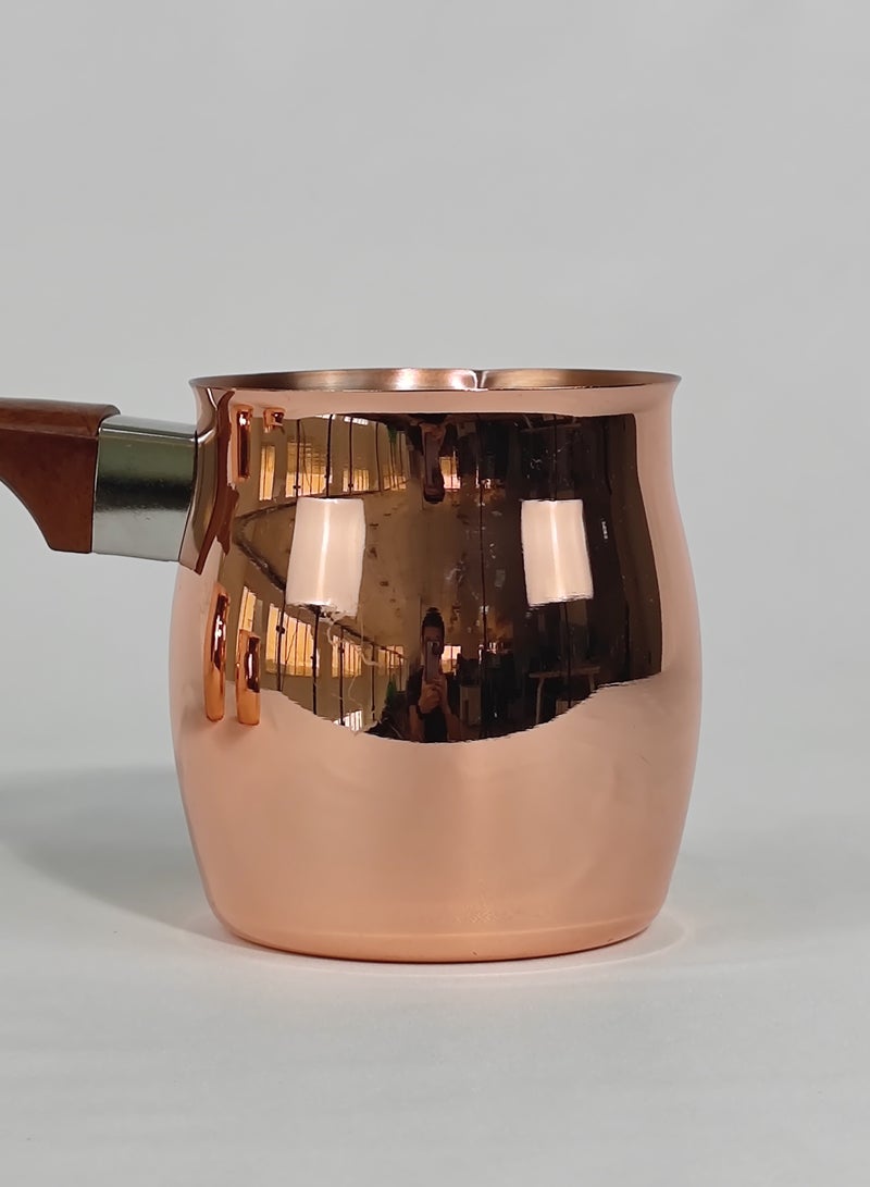 HTH Set of 3 Stainless Steel Classic Turkish Coffee Pots Wood Long Handle Coffee Warmer Milk Pot - Image 2