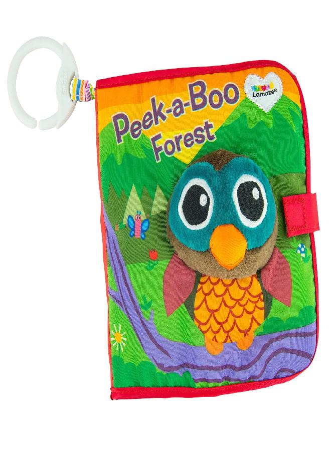 Lamaze Peek-A-Boo Forest Soft Baby Book - Clip-On Cloth Book - Washable Crinkling Fabric Pages for Sensory Play - Teething and Learning Toys for Babies - 6 Months and Up - Image 5