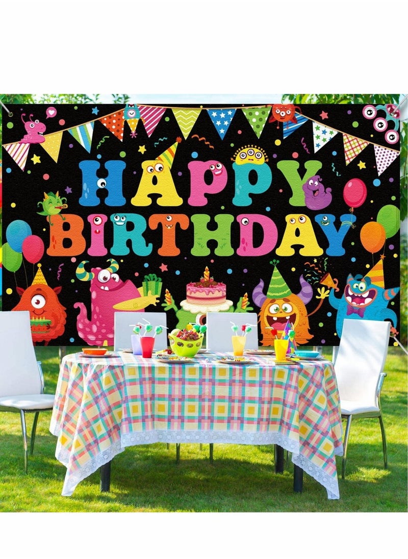 Excefore - Happy Birthday Party Decorations Supplies Birthday Party Backdrop Happy Birthday Banner Baby Shower Photography Background Photo Booth - Image 1