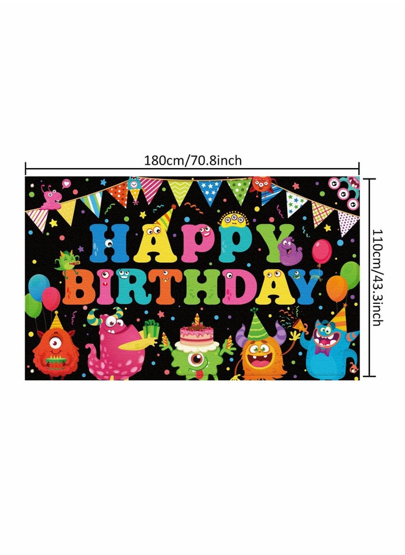Excefore - Happy Birthday Party Decorations Supplies Birthday Party Backdrop Happy Birthday Banner Baby Shower Photography Background Photo Booth - Image 1
