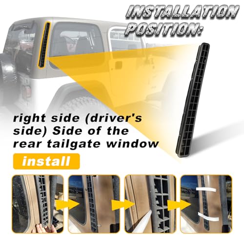 WildGear Hard Top Air Exhauster Vent Right Side Fit for Jeep Wrangler TJ 1997-2002# 55036306 - Image 5