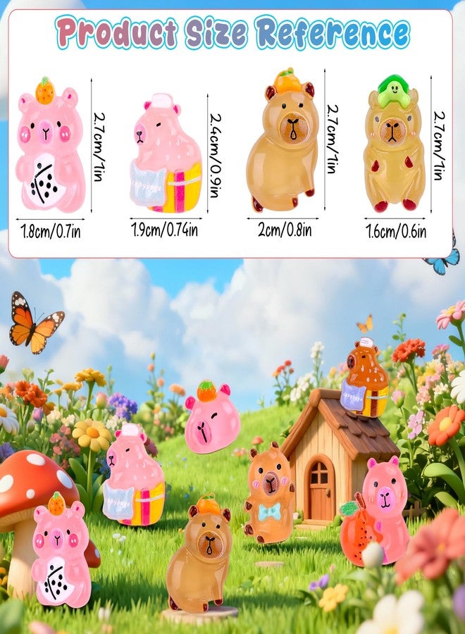 Hysagtek Mini Capybara Blind Bag - 100 Pcs Luminous Tiny Capybara Figures Glow in The Dark Mystery Bag Micro Landscape Aquarium Potted Xmas Dollhouse Decor Fairy Garden Accessories - Image 5