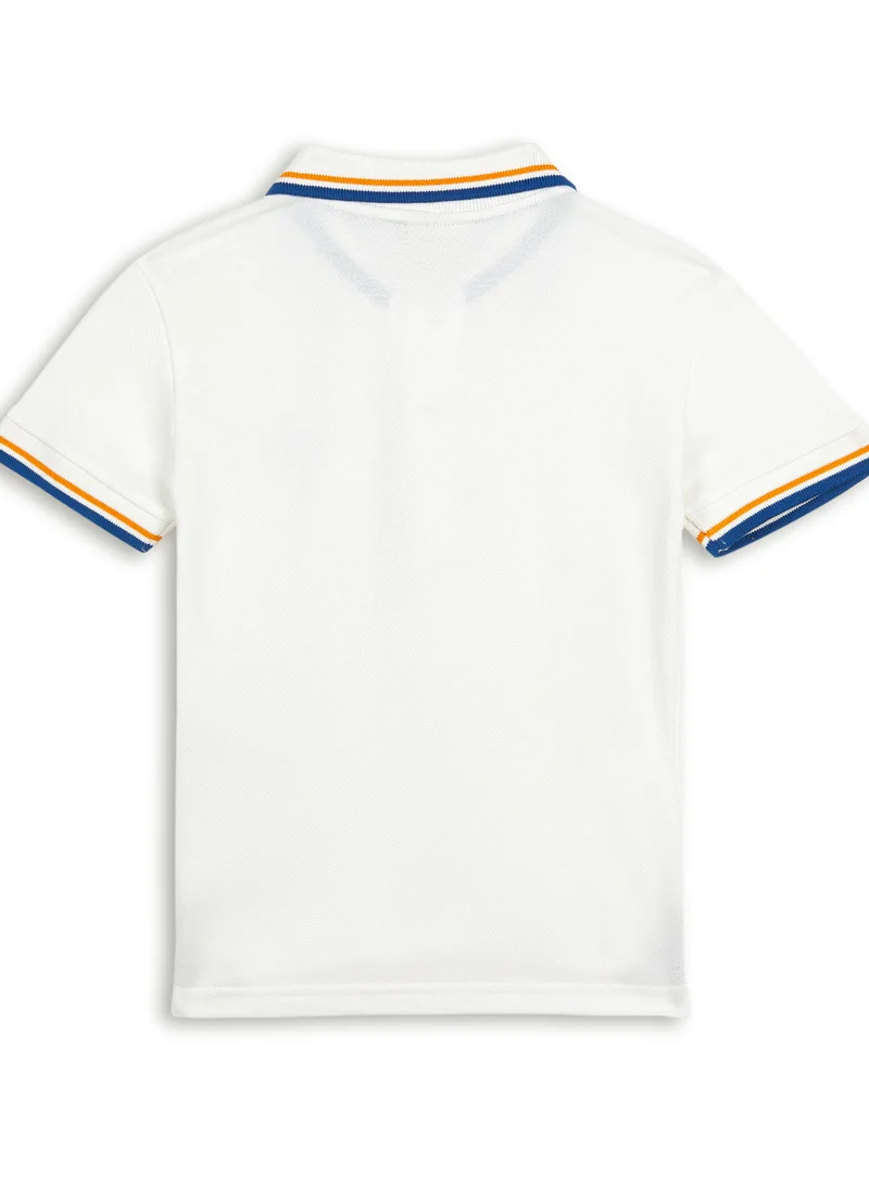 فكتور اند جين Boys Polo T-shirt with Embroidered Logo (6-12Y)- White