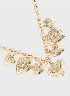 Ginger Multi Charm Heart Necklace  - Image 2
