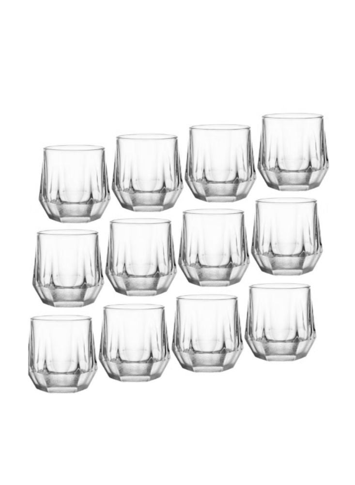 Glass Crystal Whiskey Glasses – Premium 12-Piece Short Tumbler Set for Drinks - Image 1