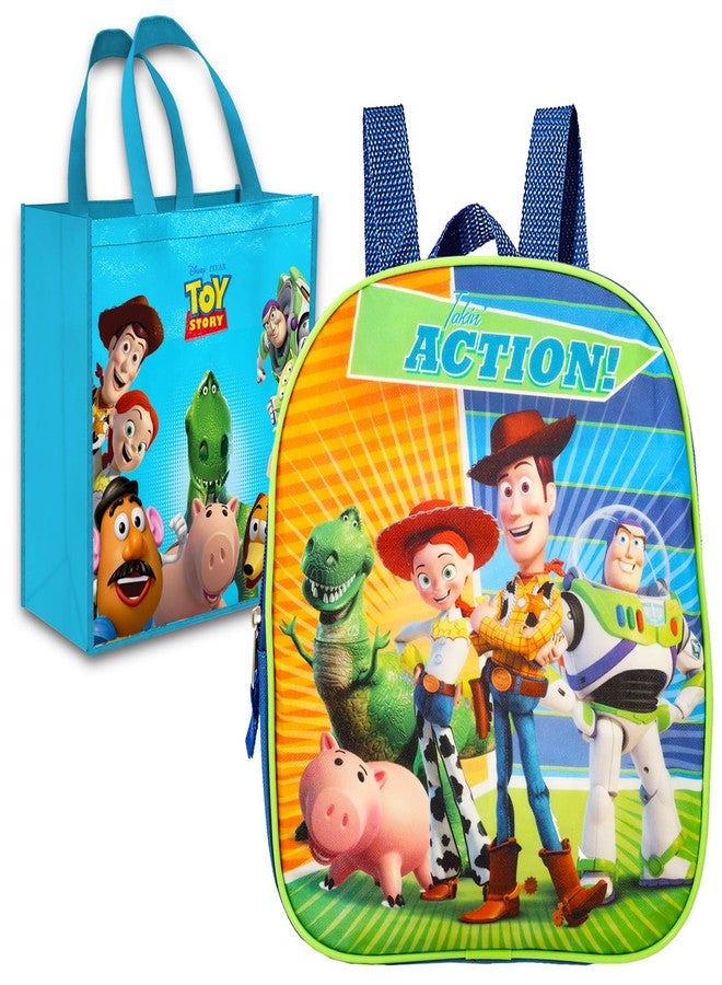 فاست فوروورد مجموعة حقائب ظهر للأطفال من توي ستوري - تتضمن حقيبة ظهر صغيرة مقاس 11 بوصة، بالإضافة إلى حقيبة حمل كبيرة | إكسسوارات حقائب سفر توي ستوري للأولاد والبنات - Image 1