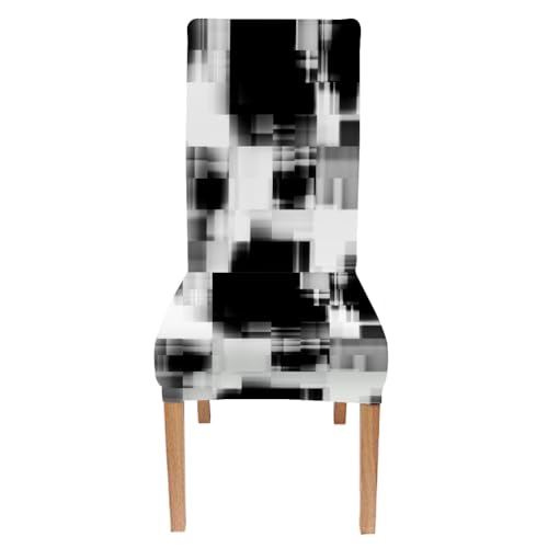 CAPSCEOLL Art Abstract Monochrome Blackand White Dining Chair Covers Set of 4,Removable Washable Parson Chair Covers for Dining Room,Living Room,Kitchen - Image 2