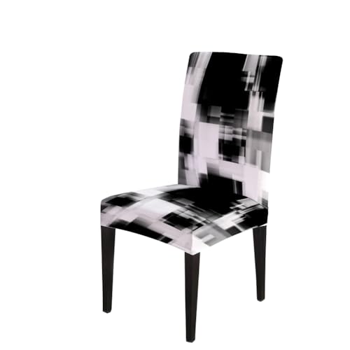 CAPSCEOLL Art Abstract Monochrome Blackand White Dining Chair Covers Set of 4,Removable Washable Parson Chair Covers for Dining Room,Living Room,Kitchen - Image 3