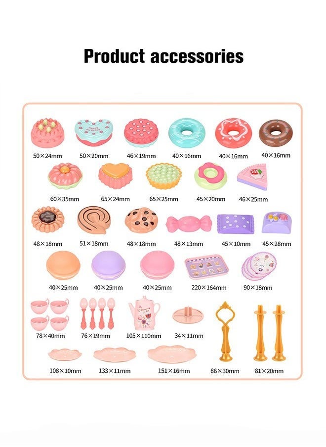 Hanayo Kids Tea Set Little Girl Tea Toy Set Party Set Toys Interactive Play Tea Party Set Learning Dessert Food Playset Simulation Teacup Toy for Toddlers Boys Girls(Pink)  - Image 3