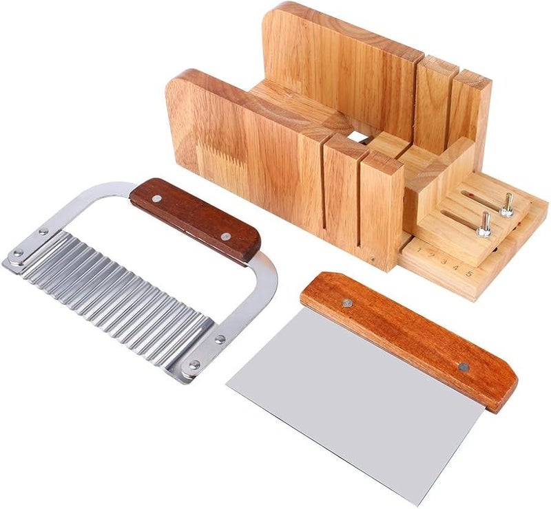 Yosoo Adjustable Wooden Loaf Cutter Knife Handmade Bread Cutting Tool Set - Image 2