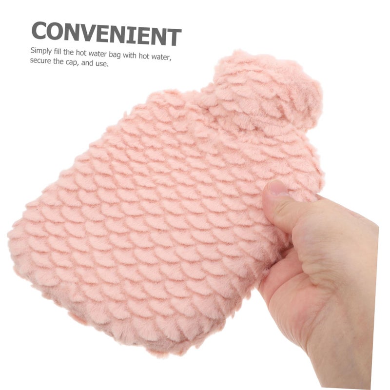 Soft Plush Hot Water Bottle With Removable Cover For Hands And Feet Warmth - Image 4