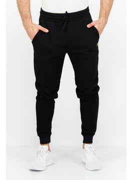 Men Regular Fit Brand Logo Jogger Pant, Black