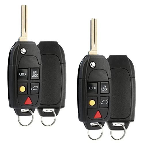 KeylessOption 2x Keyless Option Remote Flip Key Fob Shell Case For Volvo (LQNP2T-APU) - Image 1
