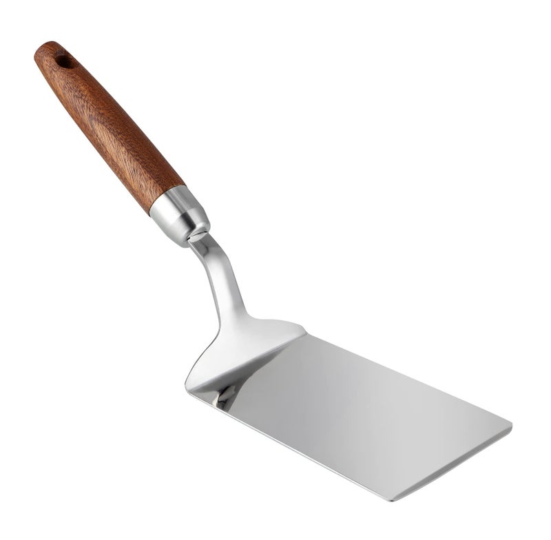 Jolley Kitchen utensils stainless steel metal spatula with wooden handle For stir-frying teppanyaki, barbecue, steak, pizza - Image 1