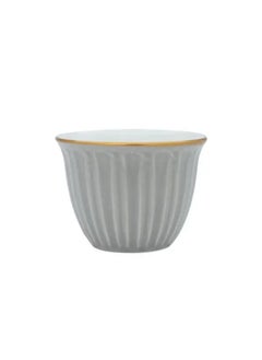 Alsaif Gallery 12 Pieces Gray Striped Arabic Coffee Cup Set  - Image 1
