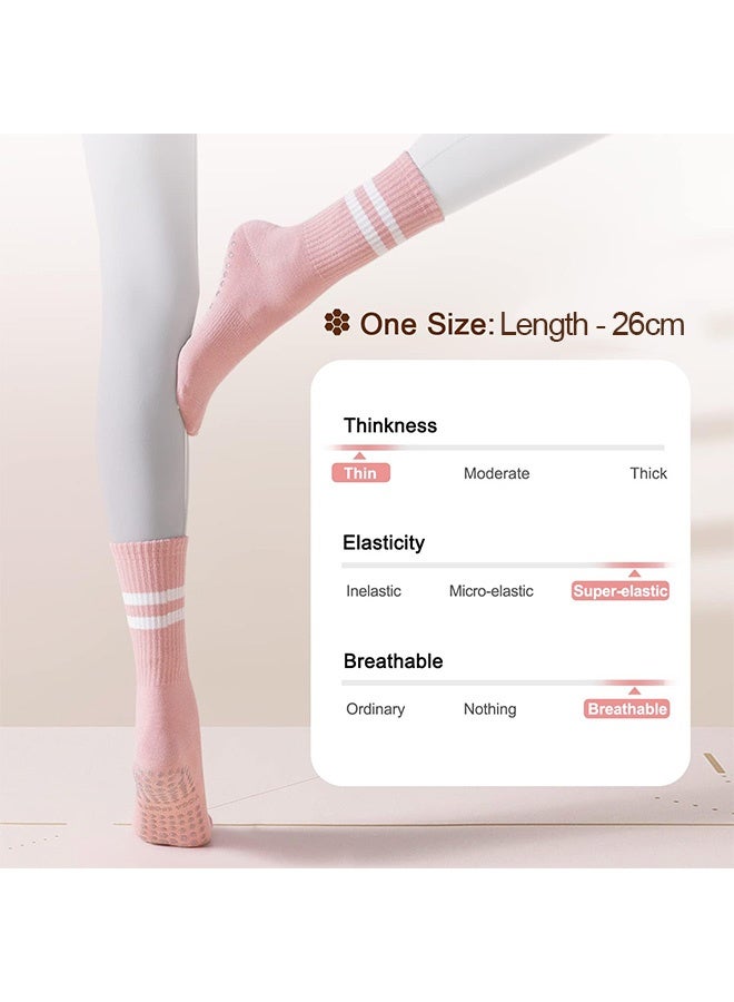 Photon 3 Pairs Yoga Socks  For Women, Non Slip Socks Pilates Socks For Yoga, Crew Non Slip for Yoga/Pilates/Ballet/Dance/Workout - Image 2