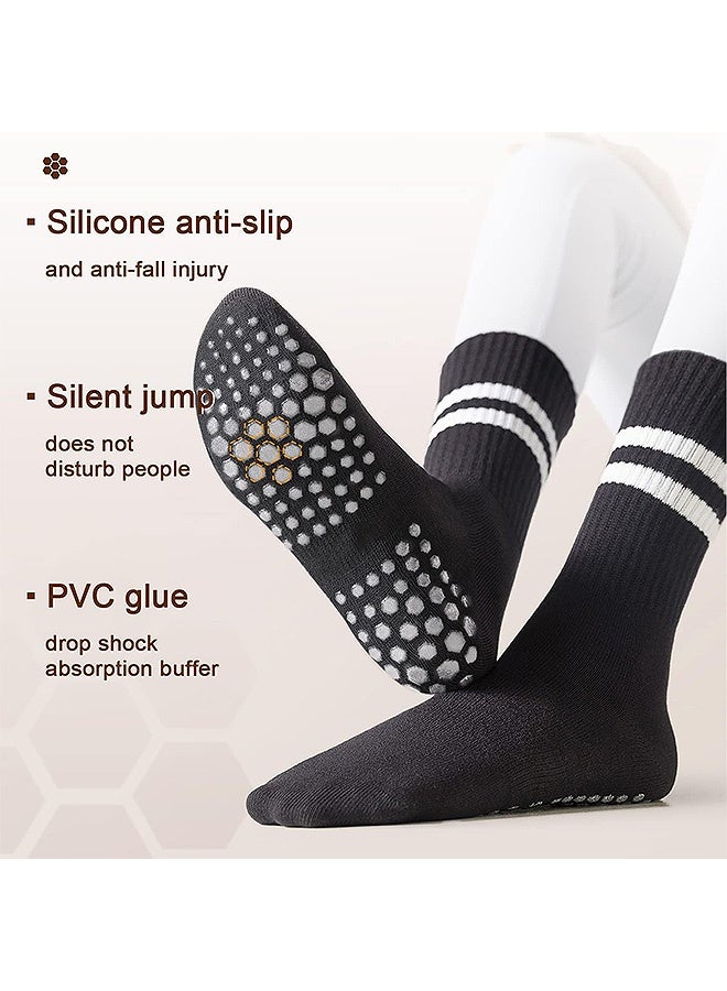 Photon 3 Pairs Yoga Socks  For Women, Non Slip Socks Pilates Socks For Yoga, Crew Non Slip for Yoga/Pilates/Ballet/Dance/Workout - Image 3