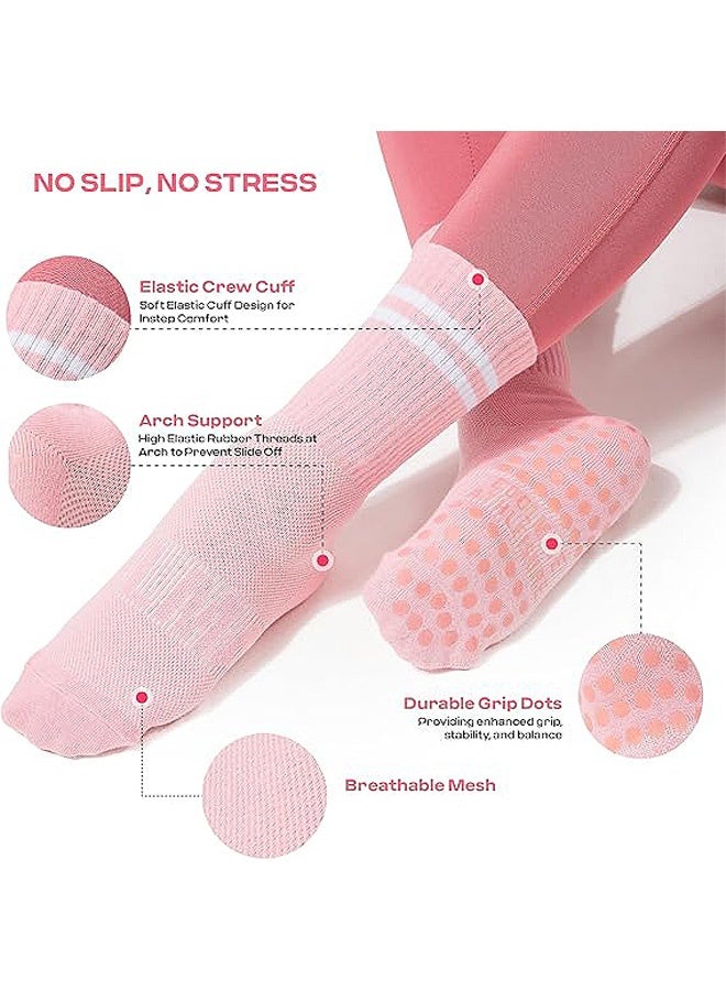 Photon 3 Pairs Yoga Socks  For Women, Non Slip Socks Pilates Socks For Yoga, Crew Non Slip for Yoga/Pilates/Ballet/Dance/Workout - Image 4