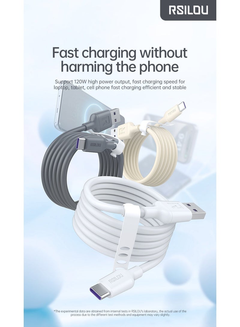 RSILOU-R2029 USB-A to Type-C Fast Charging & Data Cable | 120cm Durable High-Speed Cable | Tangle-Free Design | Compatible with All Type-C Devices - Image 4