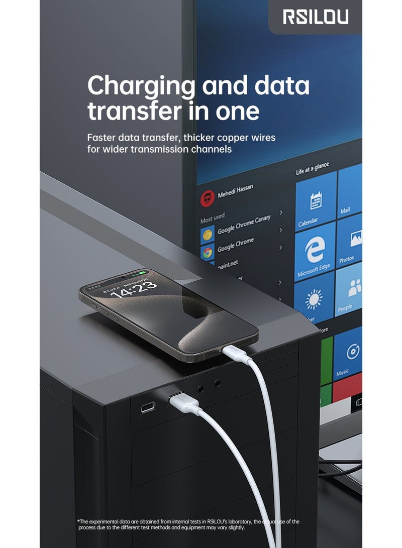 RSILOU-R2029 USB-A to Type-C Fast Charging & Data Cable | 120cm Durable High-Speed Cable | Tangle-Free Design | Compatible with All Type-C Devices - Image 3