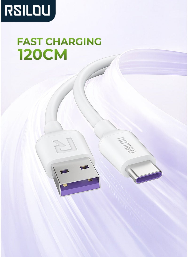 RSILOU-R2029 USB-A to Type-C Fast Charging & Data Cable | 120cm Durable High-Speed Cable | Tangle-Free Design | Compatible with All Type-C Devices - Image 1
