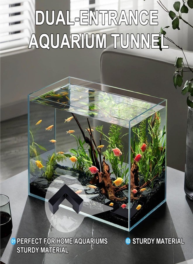 Heran Fish Tank Tunnel with Dual Entrances, Aquarium Underground Cave Hideout for Shrimp and Small Fish, 360° Viewing Buried Cave Décor - Image 4