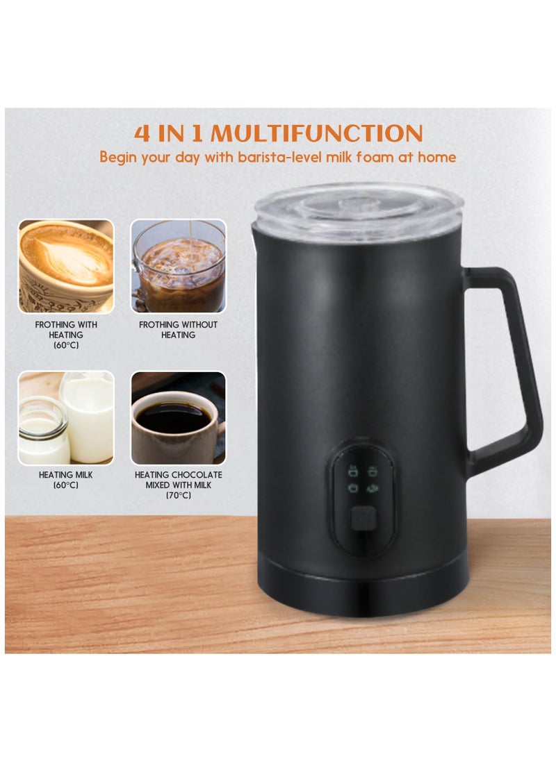 Baeskii - Baeskii Milk Frother 2024, Upgraded 4-in-1 Electric Milk Steamer, 580ml Automatic Hot and Cold Foam Maker and Milk Warmer for Latte, Cappuccinos, Macchiato, 400W, Black - Image 1