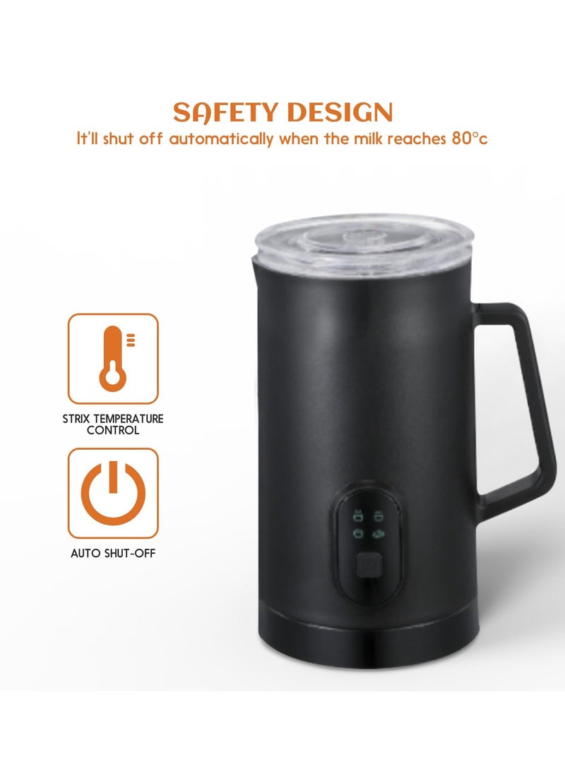 Baeskii - Baeskii Milk Frother 2024, Upgraded 4-in-1 Electric Milk Steamer, 580ml Automatic Hot and Cold Foam Maker and Milk Warmer for Latte, Cappuccinos, Macchiato, 400W, Black - Image 1