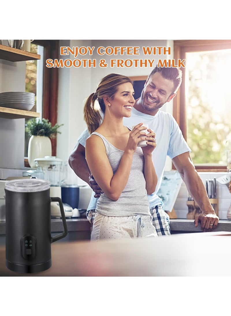 Baeskii - Baeskii Milk Frother 2024, Upgraded 4-in-1 Electric Milk Steamer, 580ml Automatic Hot and Cold Foam Maker and Milk Warmer for Latte, Cappuccinos, Macchiato, 400W, Black - Image 1