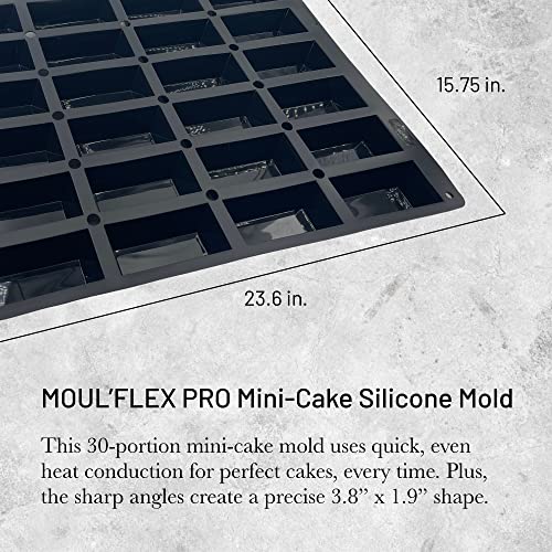 de Buyer MOUL’FLEX PRO Mini-Cake Silicone Mold - Creates 30 Small Rectangular Cakes - Easy to Use & Clean - Dishwasher & Freezer Safe - Image 2