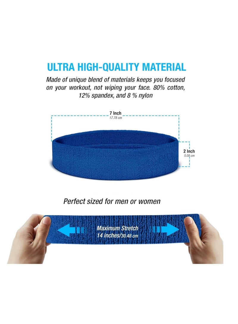 Generic Egy Wolf Sweat Absorbent Sports Headband, Blue, One Piece  - Image 2